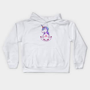 unicorn and yoga Kids Hoodie